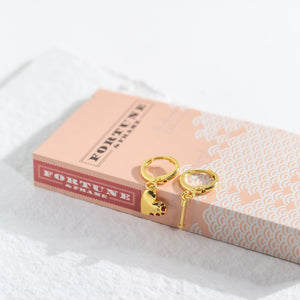 Mismatched Heart + Arrow Earrings - Gold